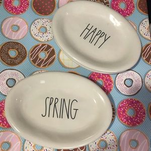 Rae Dunn HappY / Spring oval plates